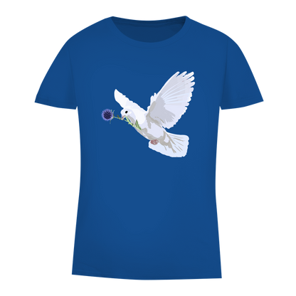 Damen Premium Bio T-Shirt Friedenstaube mit Boschimodistel