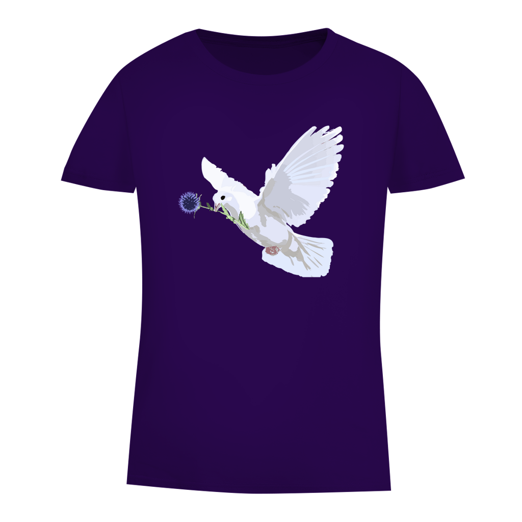 Damen Premium Bio T-Shirt Friedenstaube mit Boschimodistel