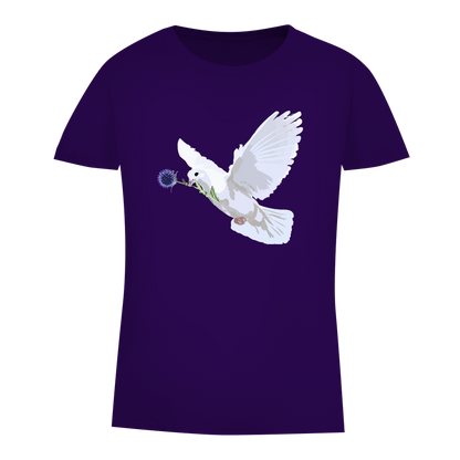Damen Premium Bio T-Shirt Friedenstaube mit Boschimodistel