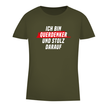 Damen Premium Bio T-Shirt Ich bin Querdenker und stolz darauf