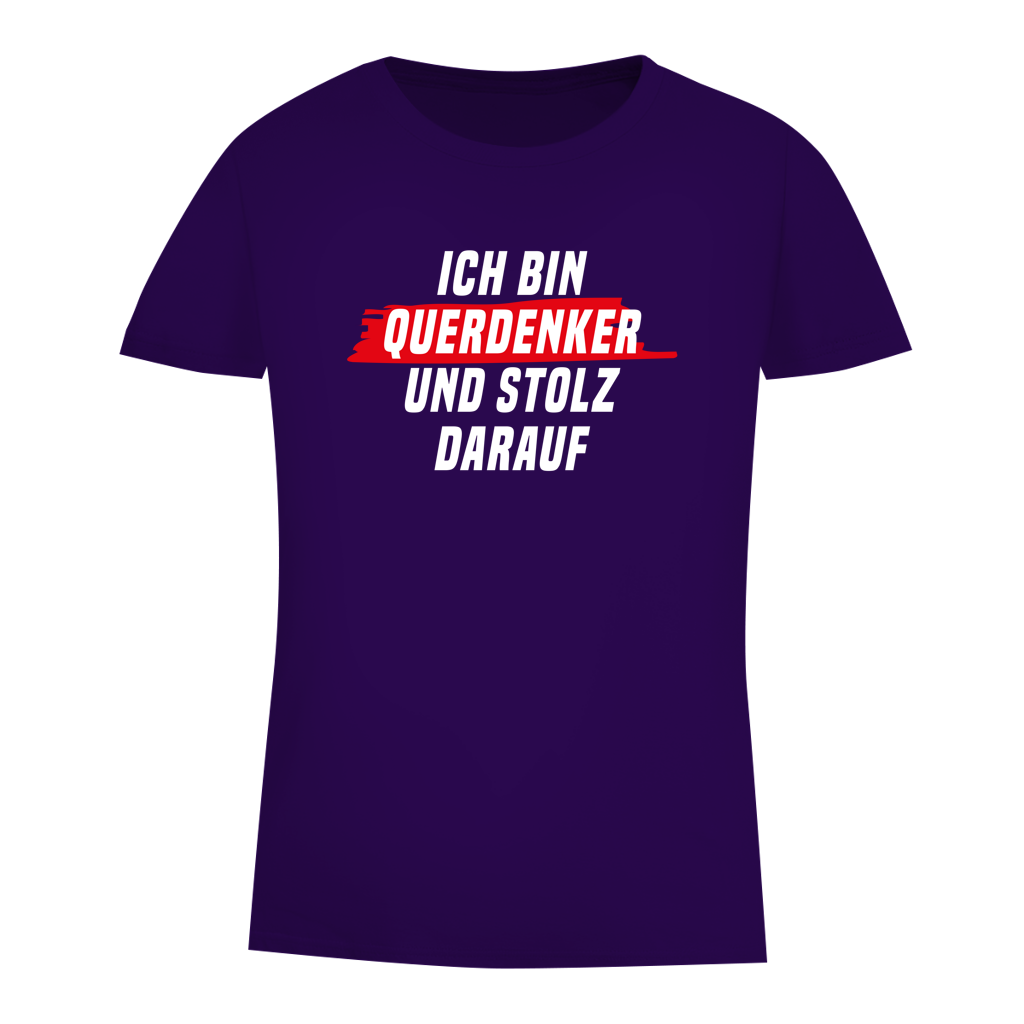 Damen Premium Bio T-Shirt Ich bin Querdenker und stolz darauf