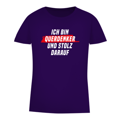 Damen Premium Bio T-Shirt Ich bin Querdenker und stolz darauf