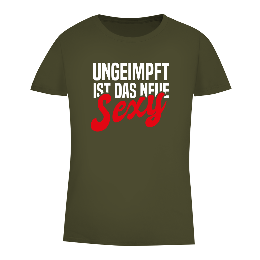Damen Premium Bio T-Shirt Ungeimpft ist das neue Sexy