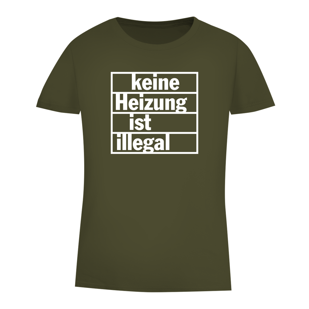 Damen Premium Bio T-Shirt Keine Heizung ist illegal