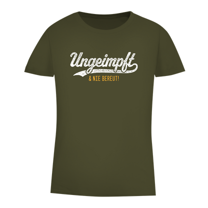 Damen Premium Bio T-Shirt Ungeimpft & nie bereut!