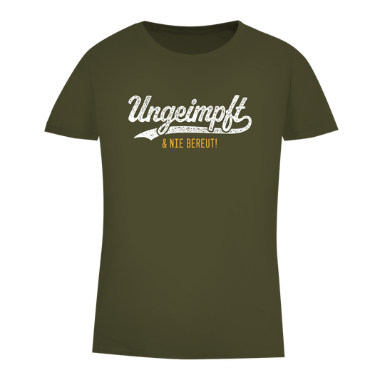 Damen Premium Bio T-Shirt Ungeimpft & nie bereut!