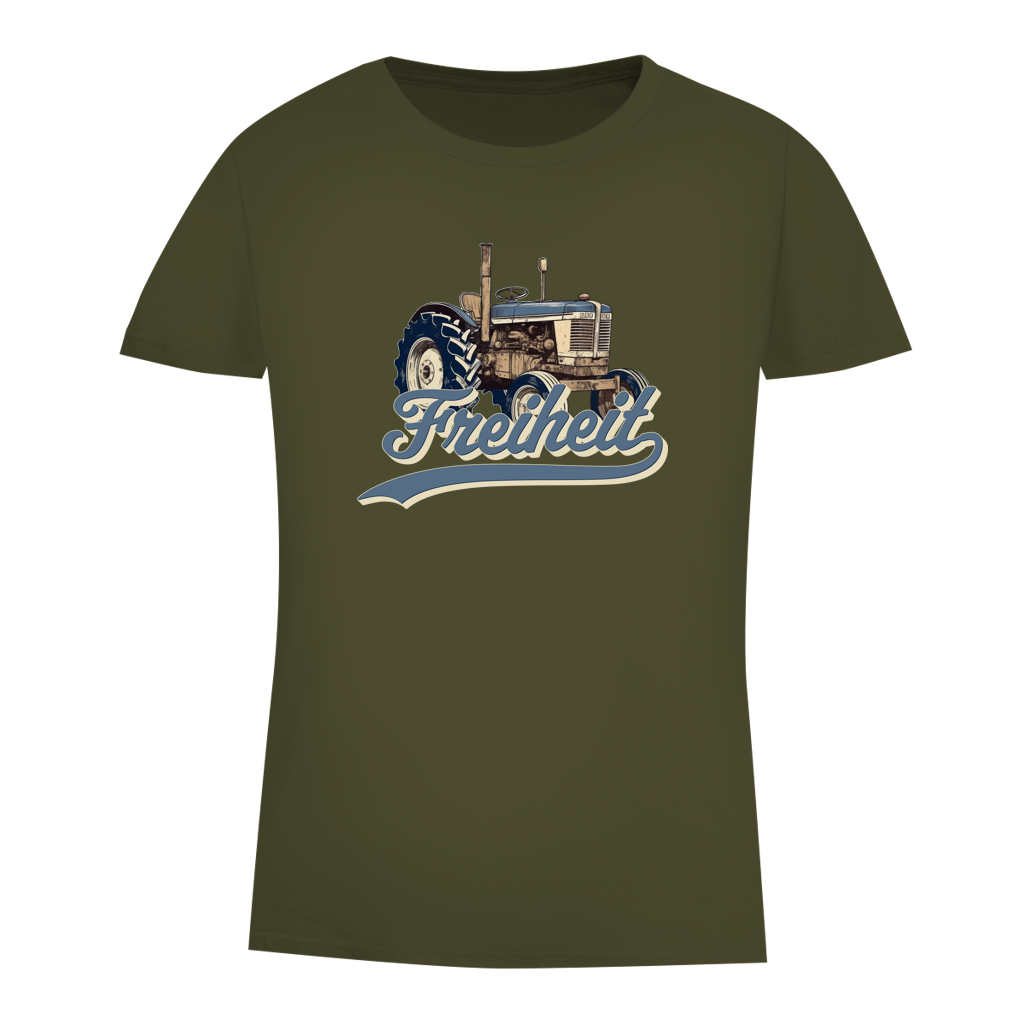 Damen Premium Bio T-Shirt Traktor "Freiheit"
