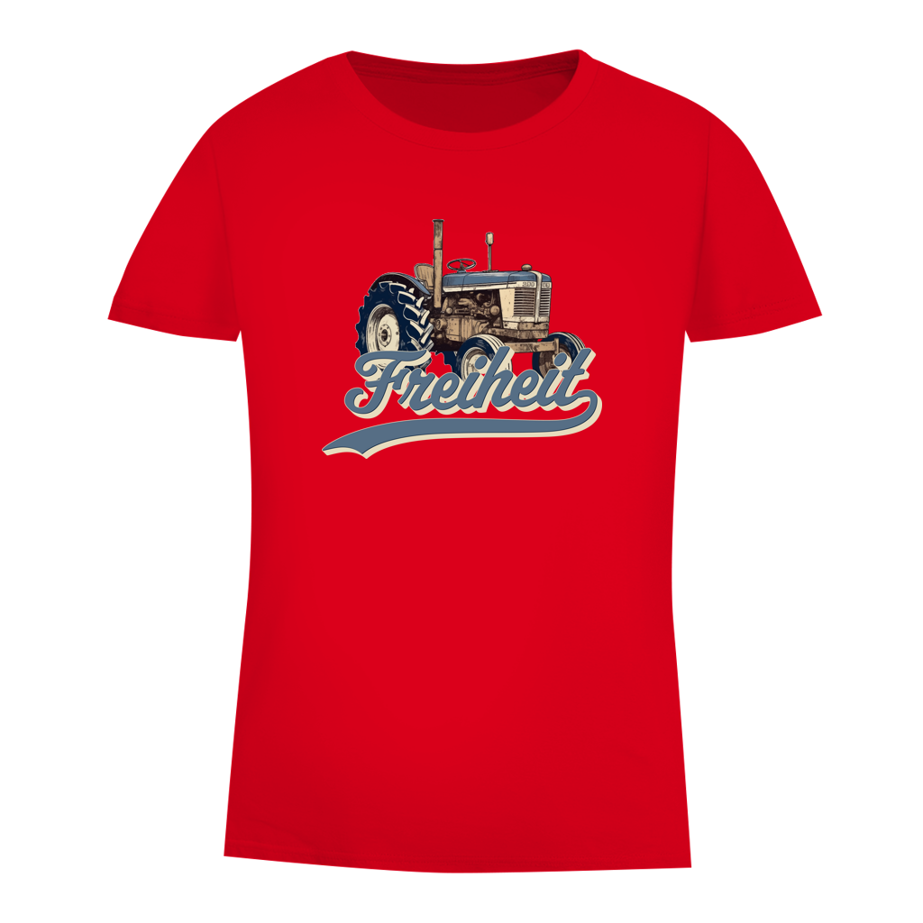 Damen Premium Bio T-Shirt Traktor "Freiheit"