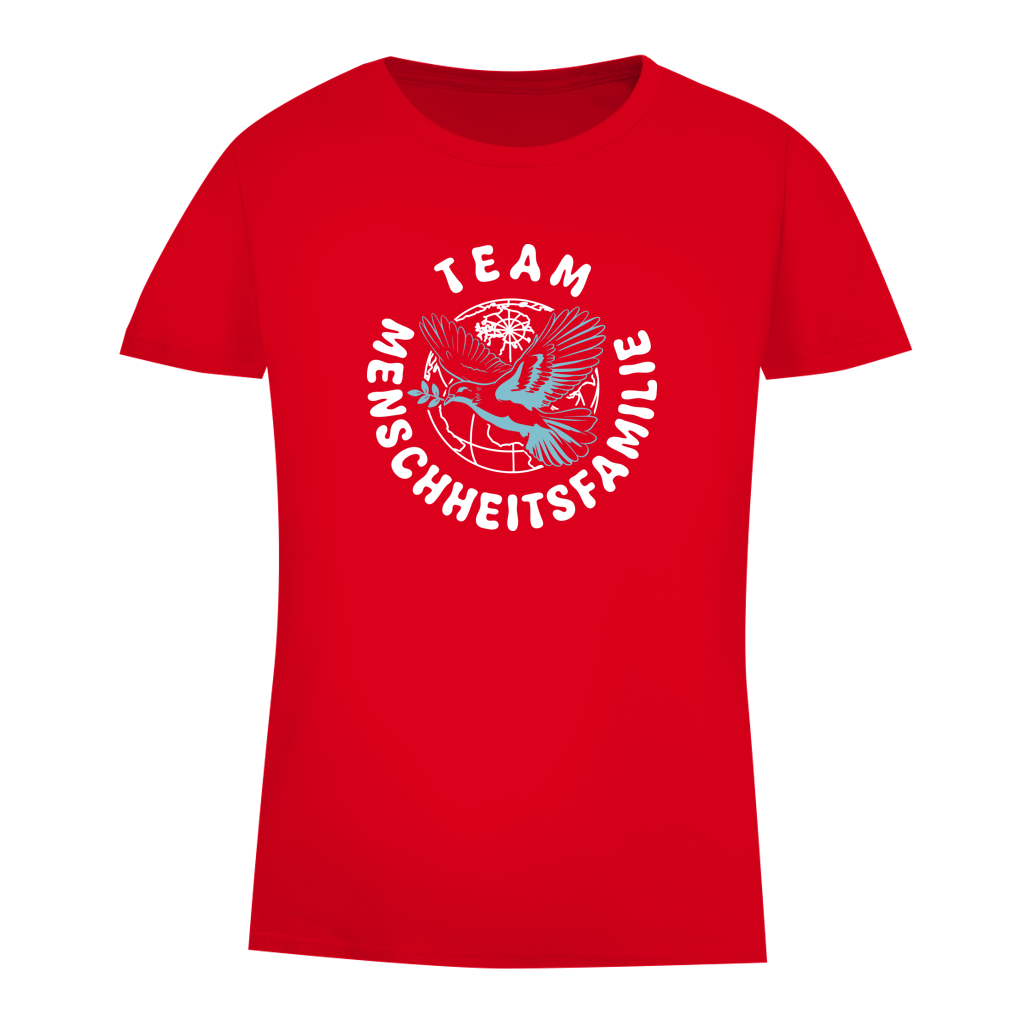 Damen Premium Bio T-Shirt Team Menschheitsfamilie