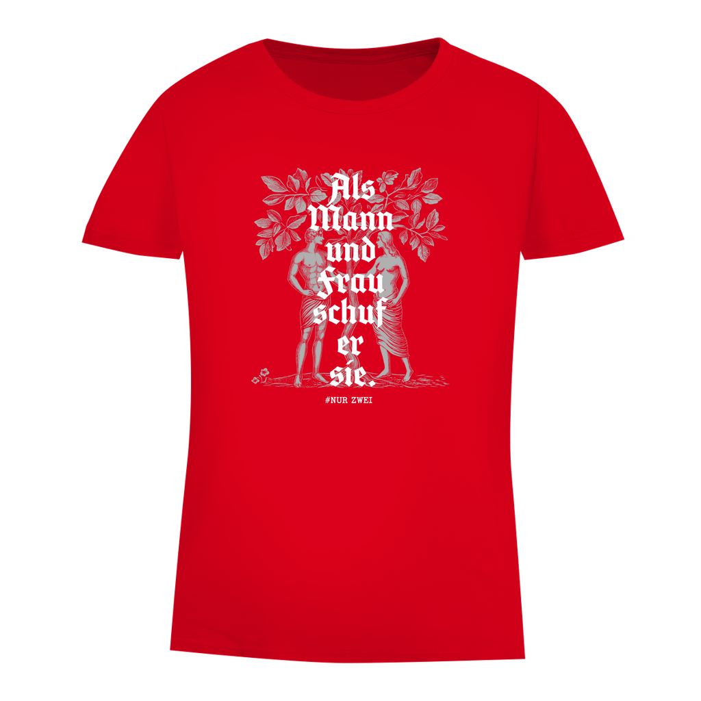 Damen Premium Bio T-Shirt Als Mann und Frau schuf er sie.