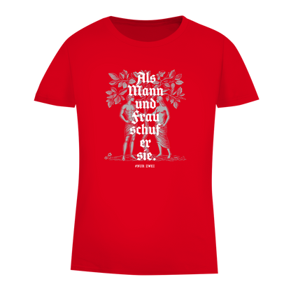 Damen Premium Bio T-Shirt Als Mann und Frau schuf er sie.