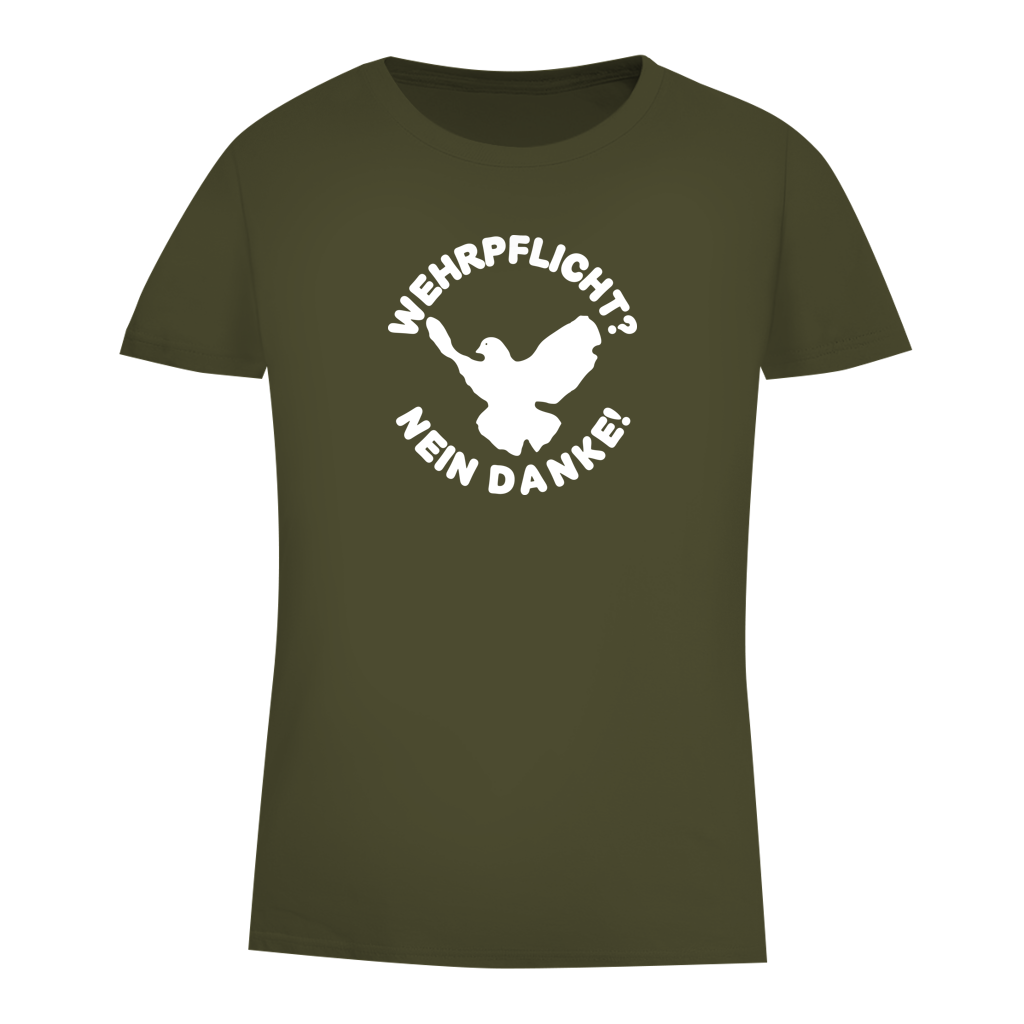 Damen Premium Bio T-Shirt Wehrpflicht? Nein Danke!