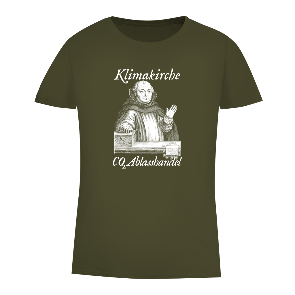 Damen Premium Bio T-Shirt Klimakirche CO2 Ablasshandel