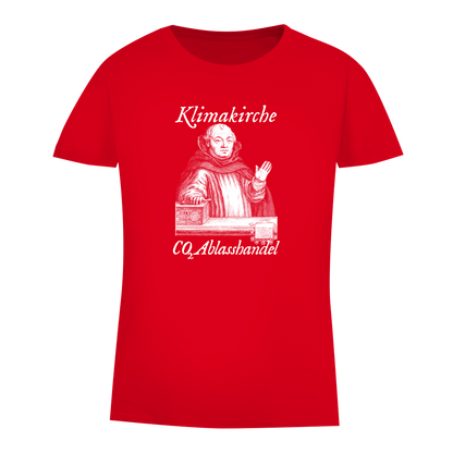 Damen Premium Bio T-Shirt Klimakirche CO2 Ablasshandel