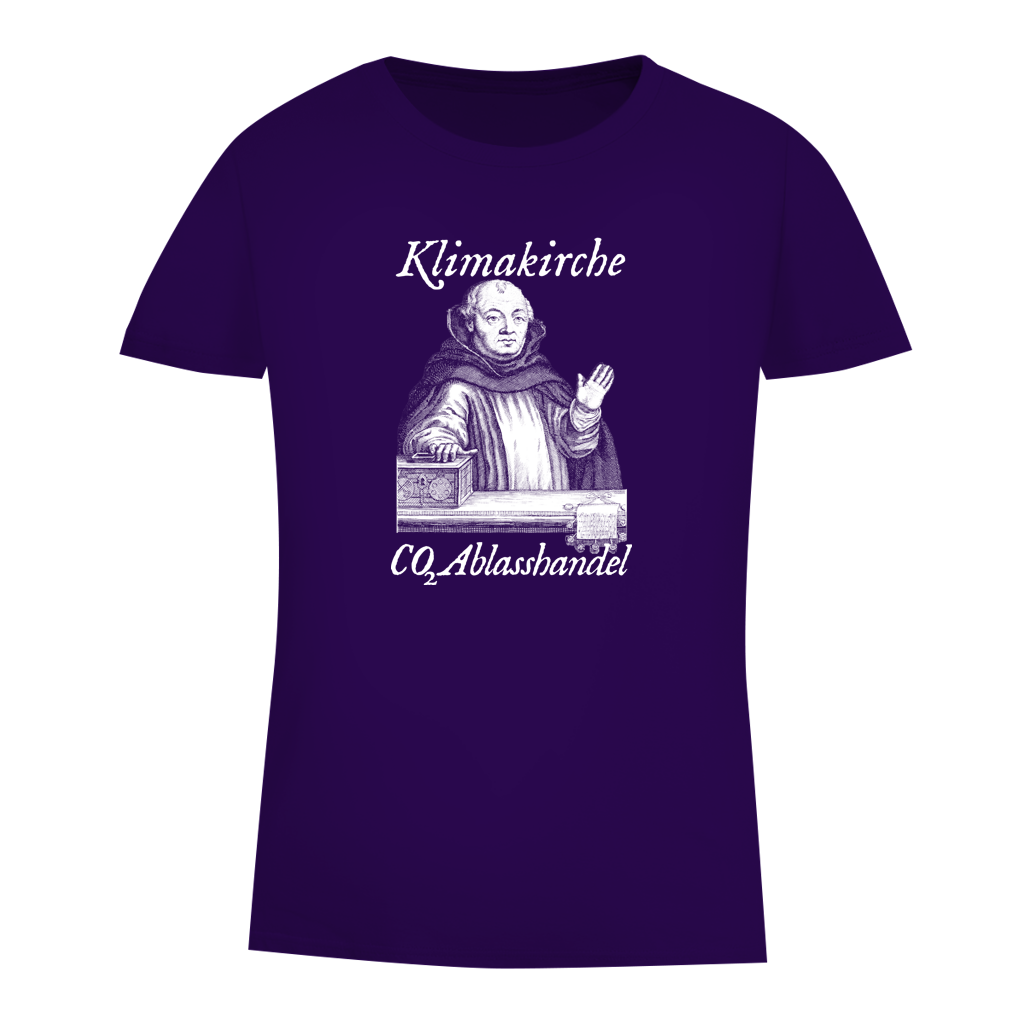 Damen Premium Bio T-Shirt Klimakirche CO2 Ablasshandel