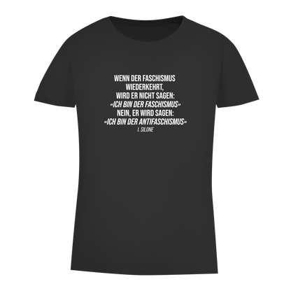 Damen Premium Bio T-Shirt Wenn der Faschismus wiederkehrt - I. Silone Zitat
