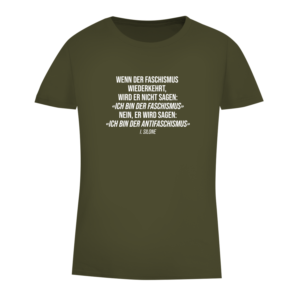 Damen Premium Bio T-Shirt Wenn der Faschismus wiederkehrt - I. Silone Zitat
