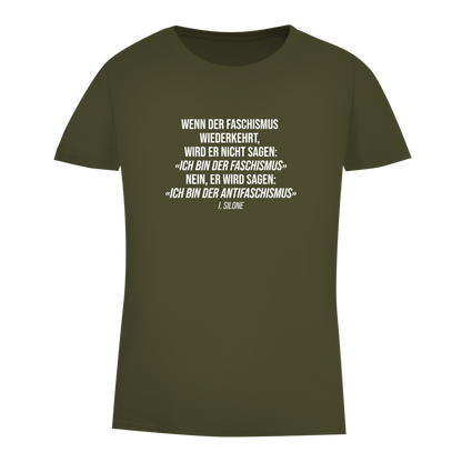 Damen Premium Bio T-Shirt Wenn der Faschismus wiederkehrt - I. Silone Zitat