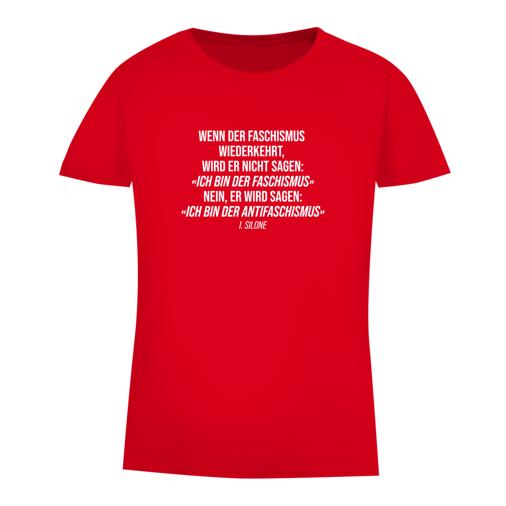 Damen Premium Bio T-Shirt Wenn der Faschismus wiederkehrt - I. Silone Zitat