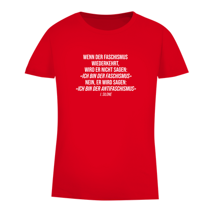 Damen Premium Bio T-Shirt Wenn der Faschismus wiederkehrt - I. Silone Zitat