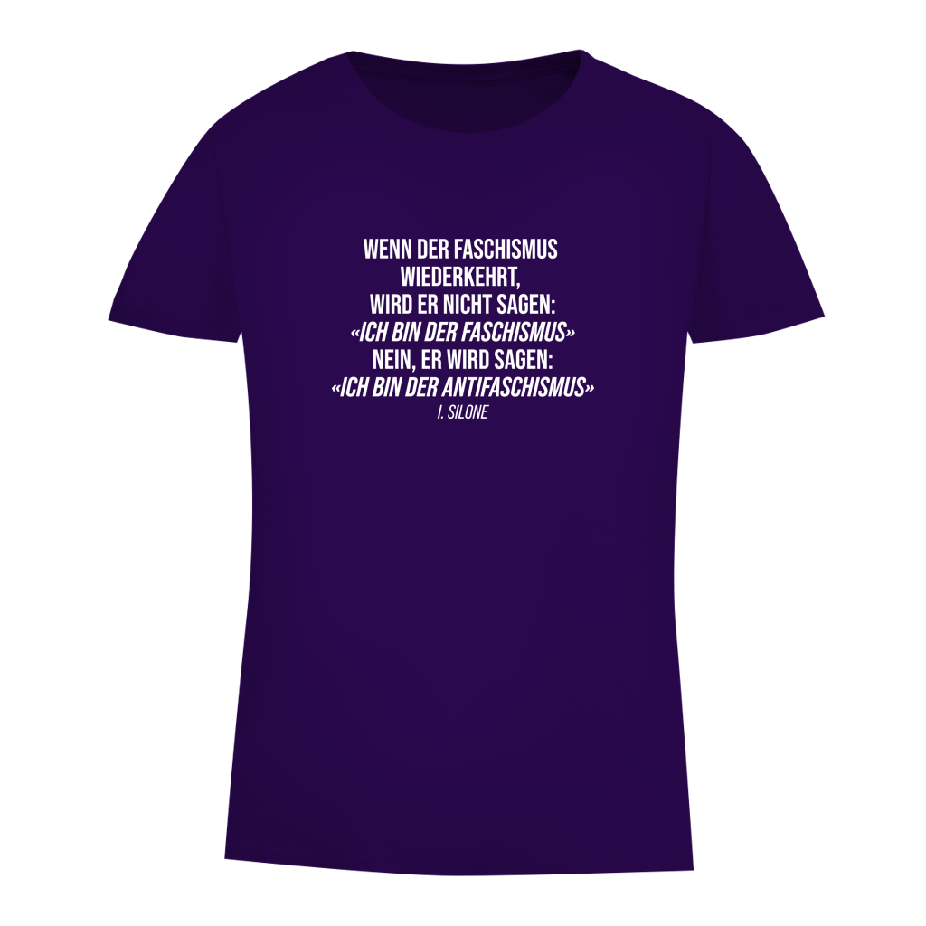 Damen Premium Bio T-Shirt Wenn der Faschismus wiederkehrt - I. Silone Zitat