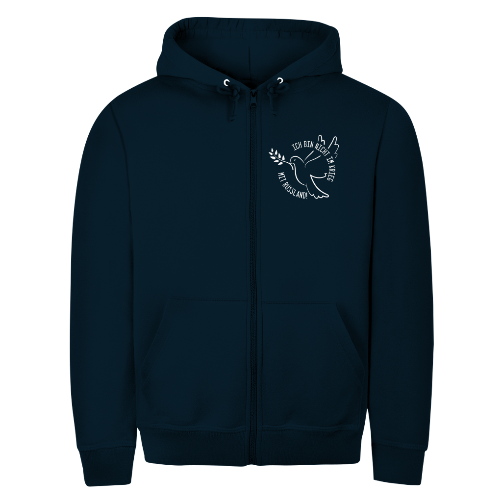 Unisex Zipper Hoodie Ich bin nicht im Krieg mit Russland!
