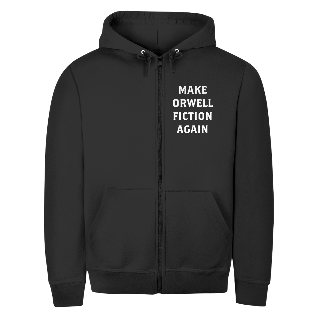 Herren Zipper Hoodie Make Orwell Fiction Again