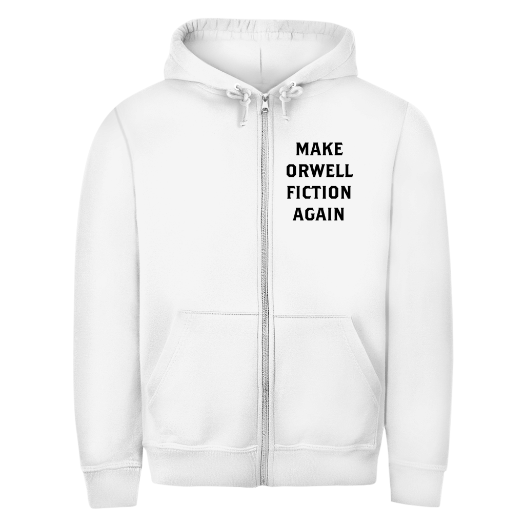 Herren Zipper Hoodie Make Orwell Fiction Again