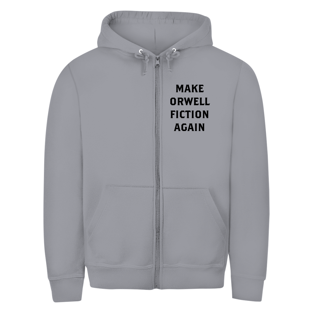 Herren Zipper Hoodie Make Orwell Fiction Again
