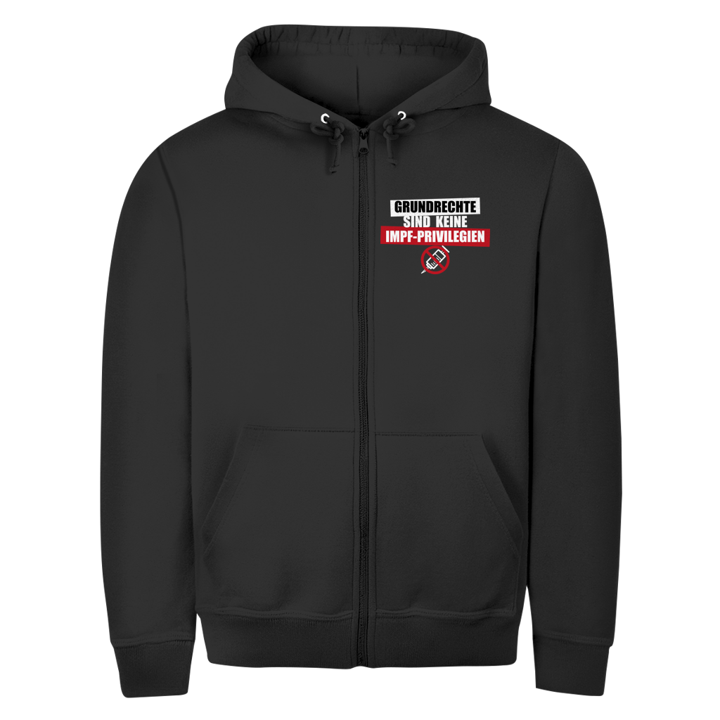 Herren Zipper Hoodie Grundrechte sind keine Impfprivilegien