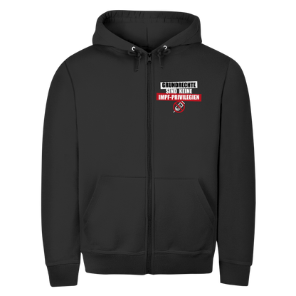 Herren Zipper Hoodie Grundrechte sind keine Impfprivilegien