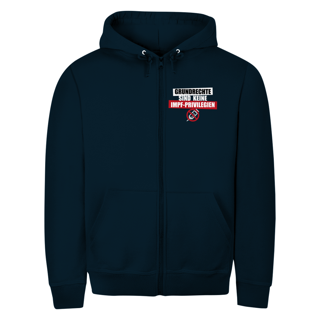 Herren Zipper Hoodie Grundrechte sind keine Impfprivilegien