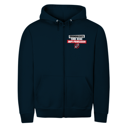 Herren Zipper Hoodie Grundrechte sind keine Impfprivilegien