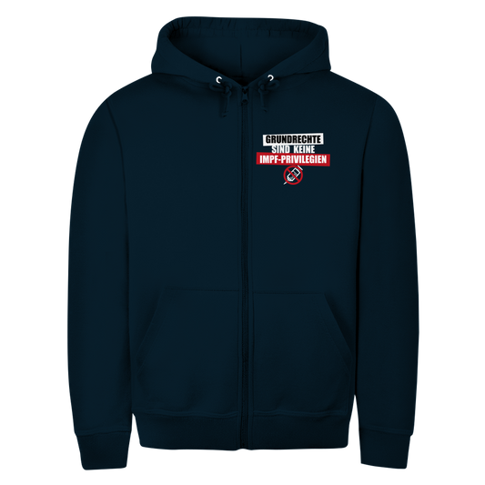 Herren Zipper Hoodie Grundrechte sind keine Impfprivilegien