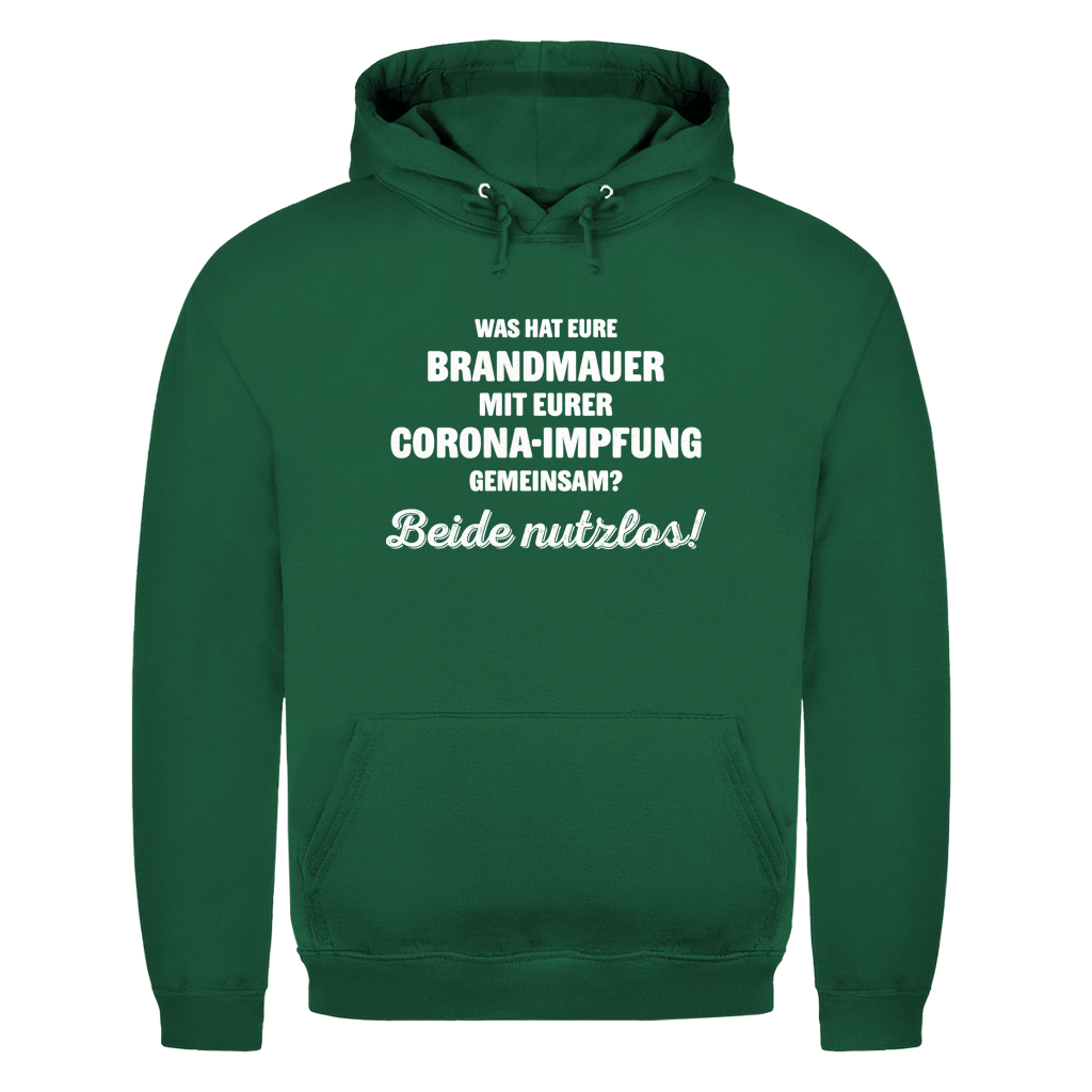 Unisex Hoodie Brandmauer und Corona-Impfung