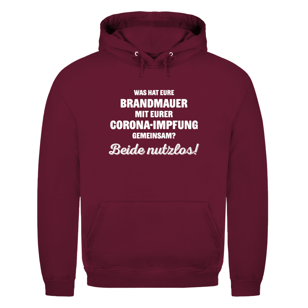 Unisex Hoodie Brandmauer und Corona-Impfung