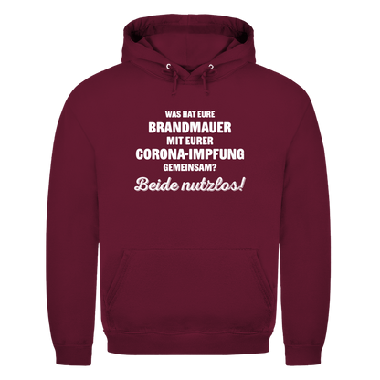 Unisex Hoodie Brandmauer und Corona-Impfung