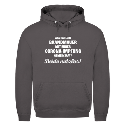 Unisex Hoodie Brandmauer und Corona-Impfung