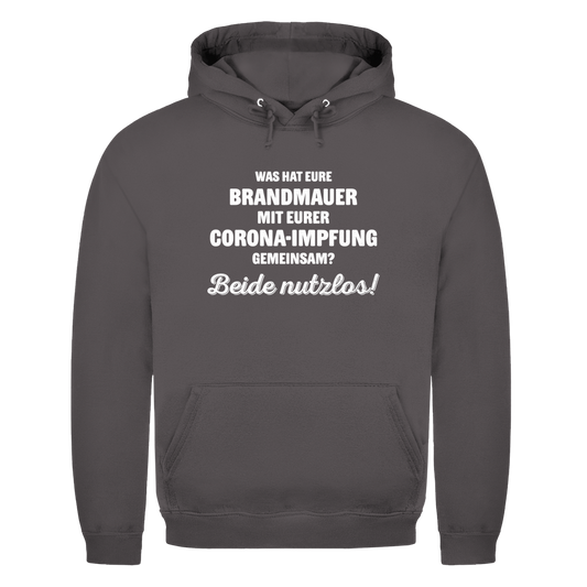 Unisex Hoodie Brandmauer und Corona-Impfung