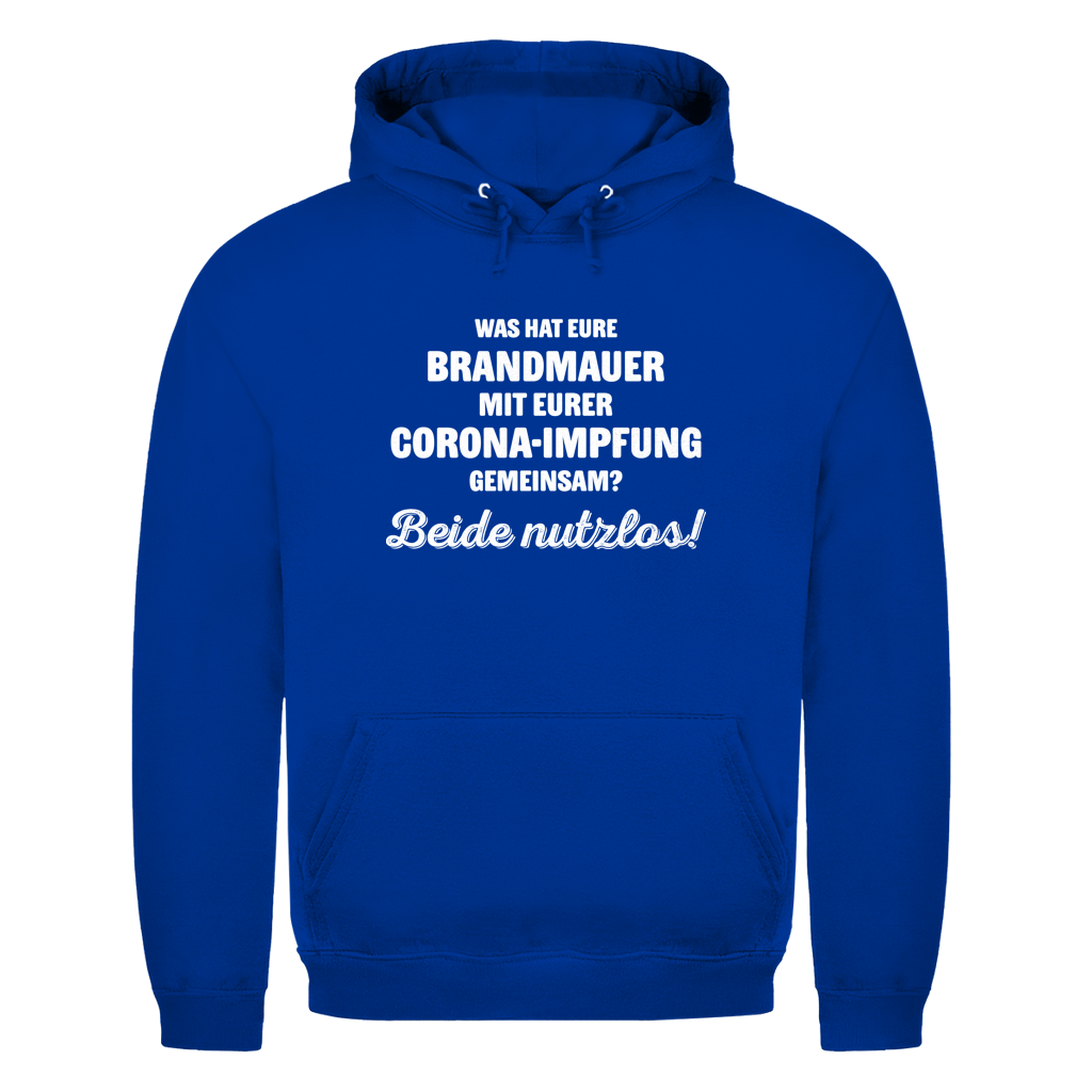 Unisex Hoodie Brandmauer und Corona-Impfung