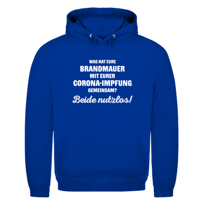 Unisex Hoodie Brandmauer und Corona-Impfung