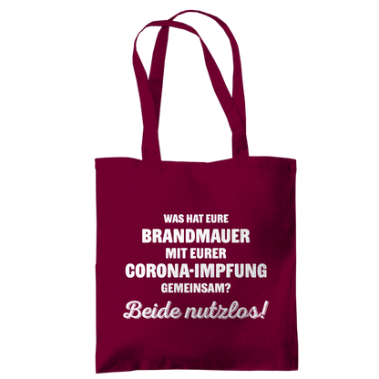 Tragetasche Brandmauer und Corona-Impfung