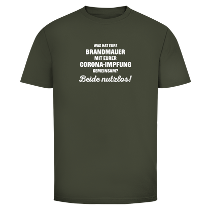 Herren T-Shirt Brandmauer und Corona-Impfung