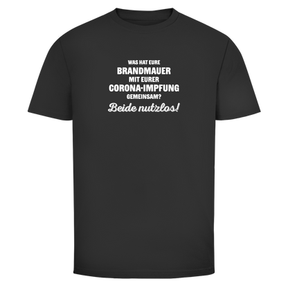 Herren T-Shirt Brandmauer und Corona-Impfung
