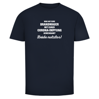 Herren T-Shirt Brandmauer und Corona-Impfung