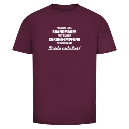 Herren T-Shirt Brandmauer und Corona-Impfung
