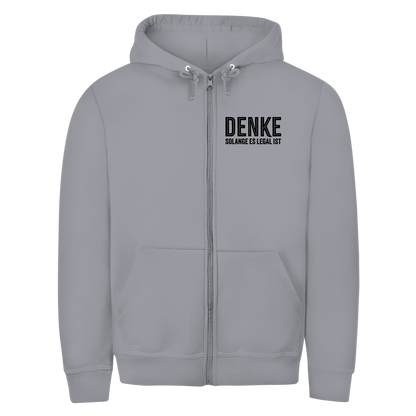 Herren Zipper Hoodie Denke - solange es legal ist