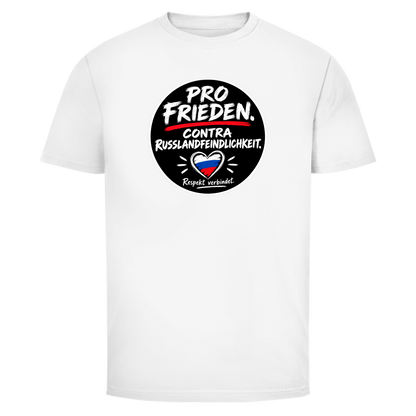 Herren T-Shirt Pro Frieden. Contra Russlandfeindlichkeit.