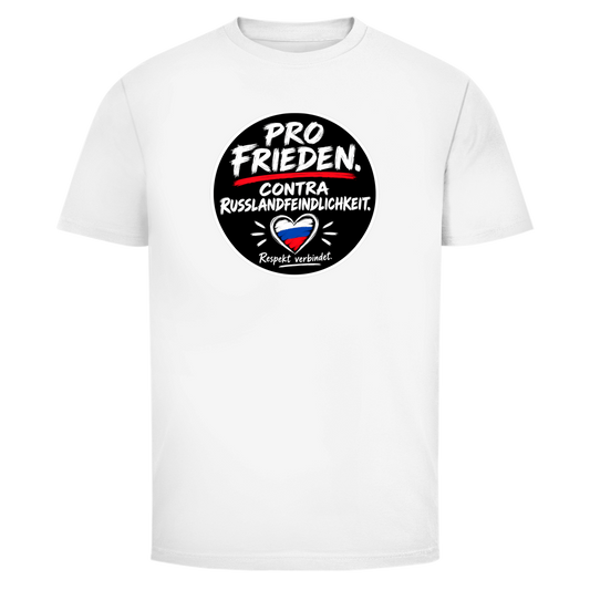 Herren T-Shirt Pro Frieden. Contra Russlandfeindlichkeit.