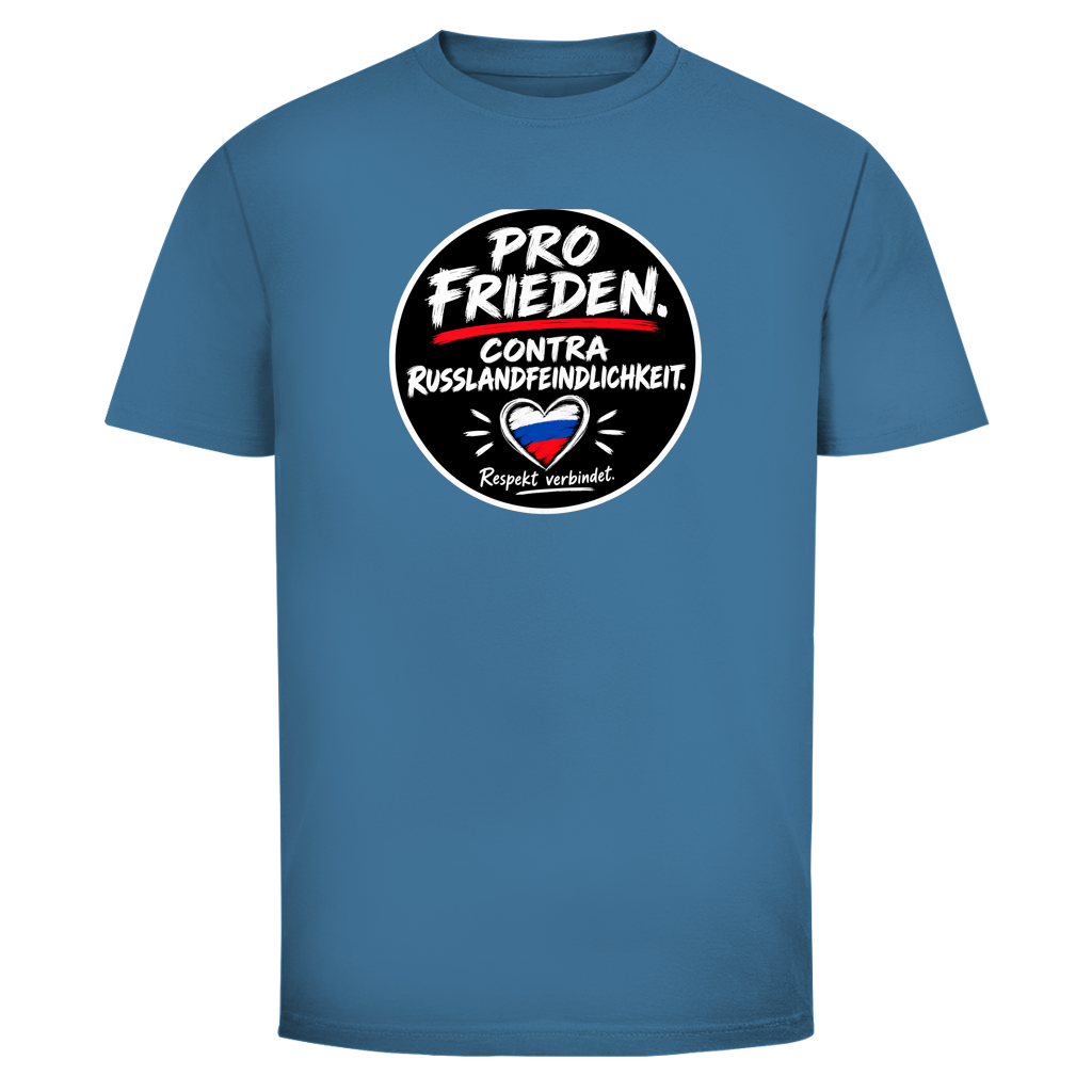 Herren T-Shirt Pro Frieden. Contra Russlandfeindlichkeit.